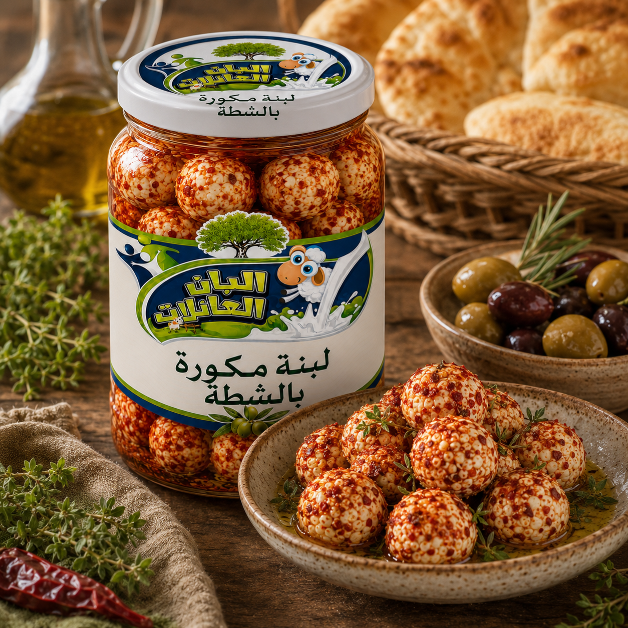 لبنة مكورة بالشطة
